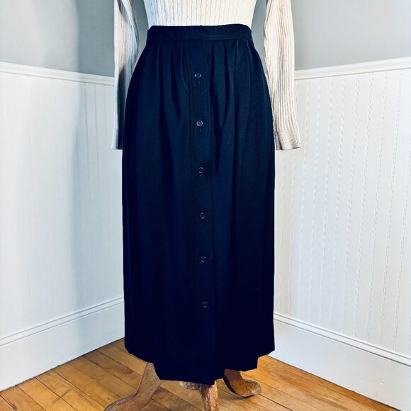 Yves Saint Laurent Dark Navy (almost black) Gaberdine Pencil Skirt - Picture 5 of 11